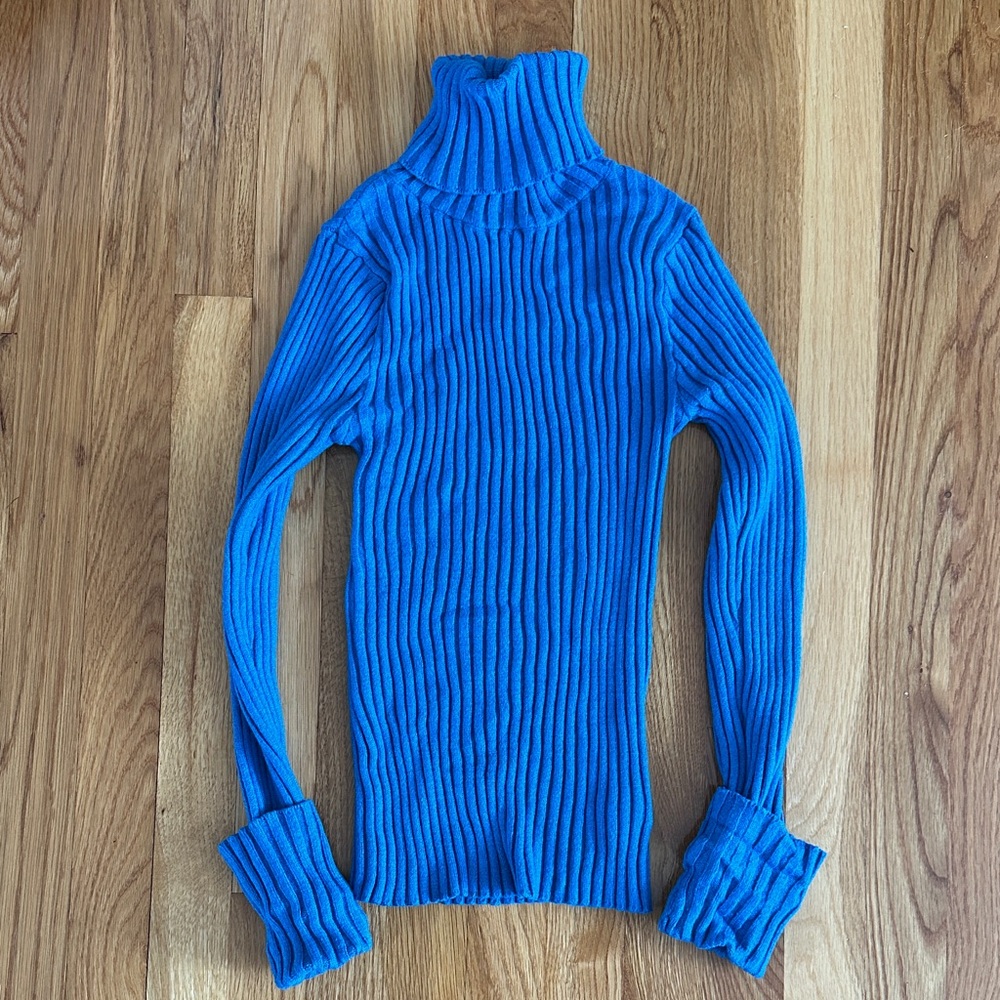 Blue Turtleneck Sweater